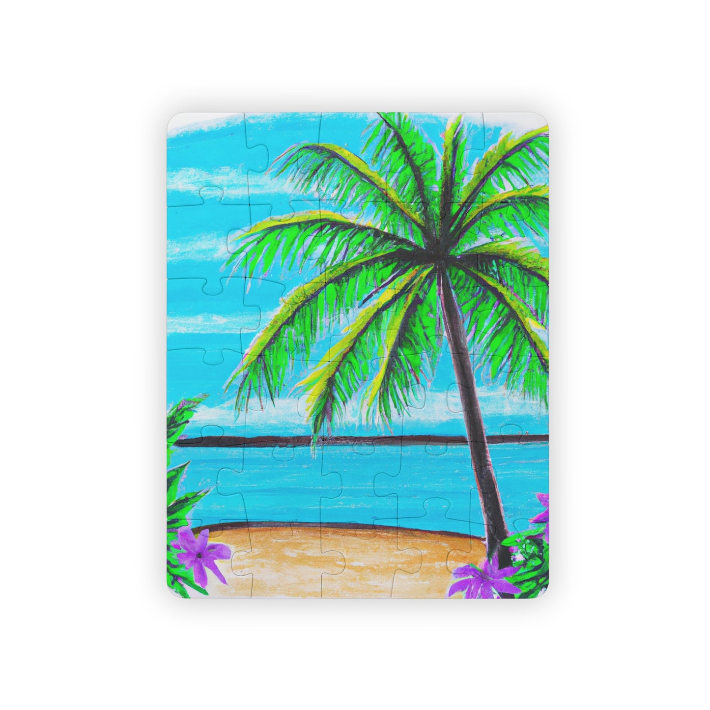Tropical Kids' Puzzle, 2 Styles - 30-Piece Puzzle for Fun and Learning / Calm Beach