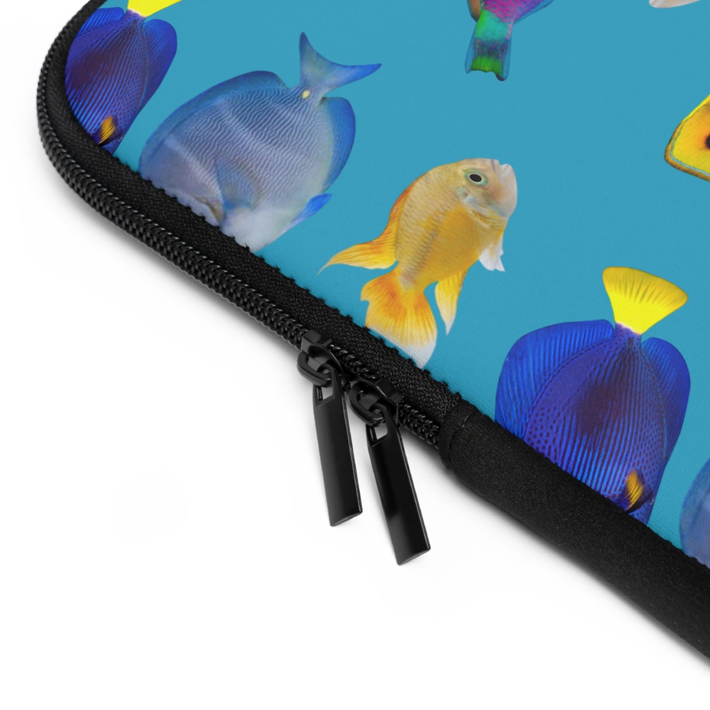 Tropical Laptop Sleeve, 5 Sizes - Perfect for Ocean Lovers & Students / School of Fish, Turquoise