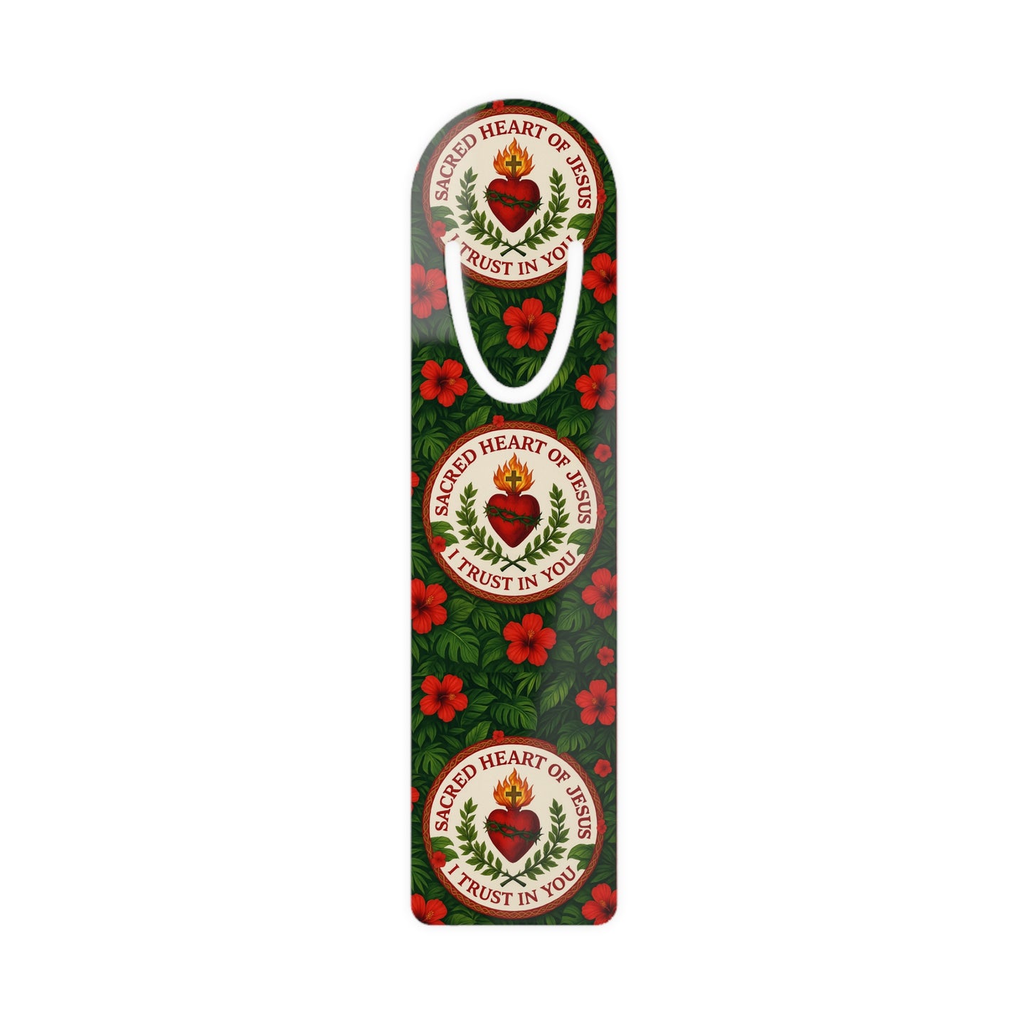 Religious Bookmark - Aluminum, Sacred Heart of Jesus prayer