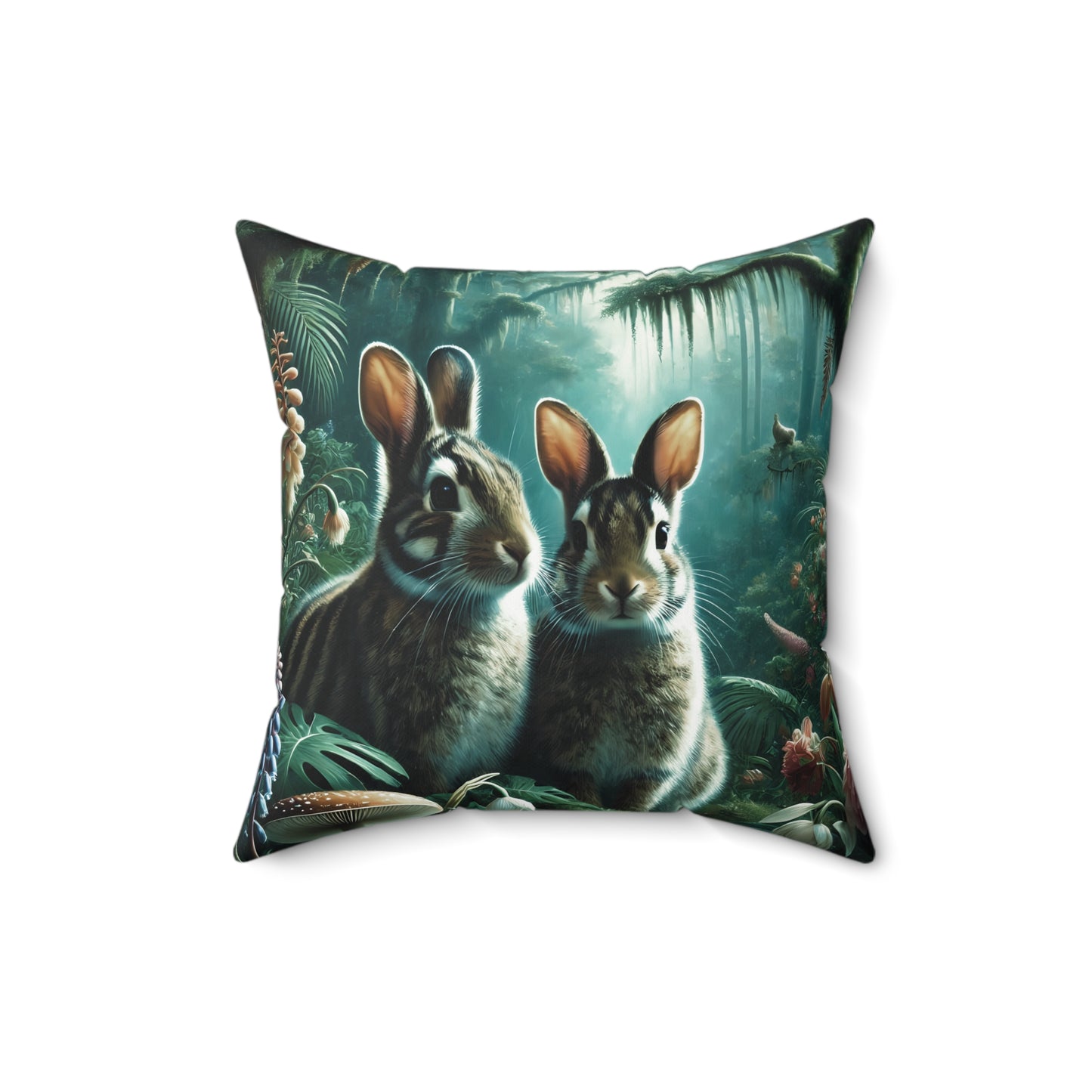 Decorative Pillow - Accent Cushion, 4 Sizes /Tropical Sumatran Rabbits/Tundra