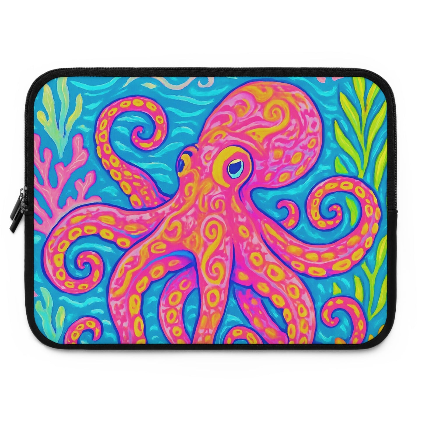 Tropical Laptop Sleeve, 5 Sizes - Perfect for Beach Lovers & Students / Octopus Kraken Joe