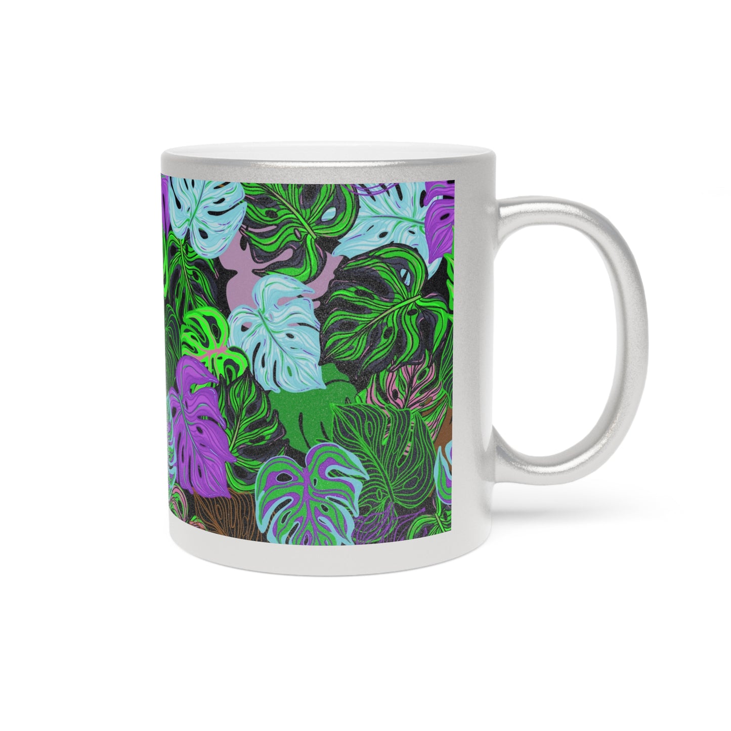 Tropical Metallic Mug, Gold or Silver - Monstera Party