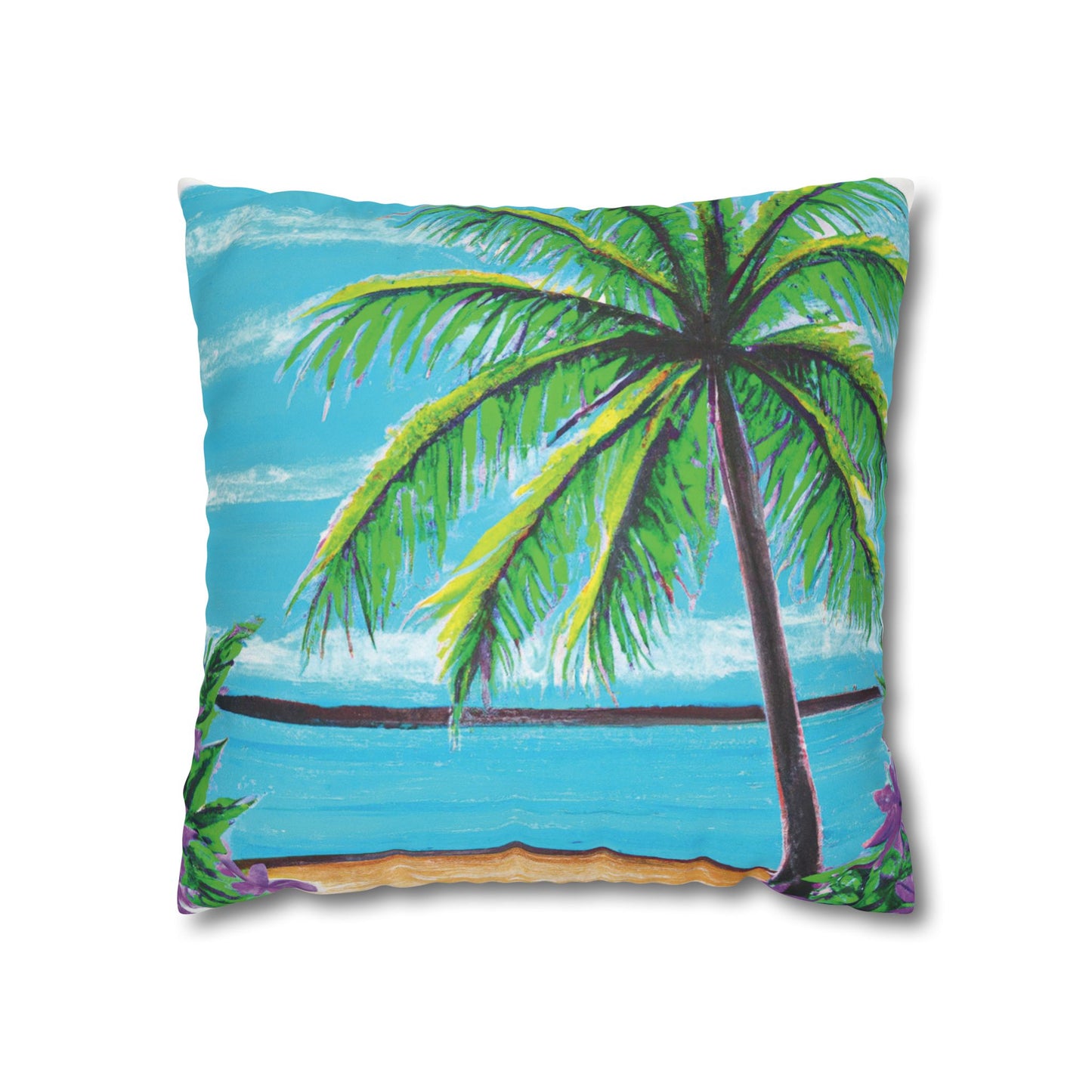 Faux Suede Square Pillowcase - Calm Beach