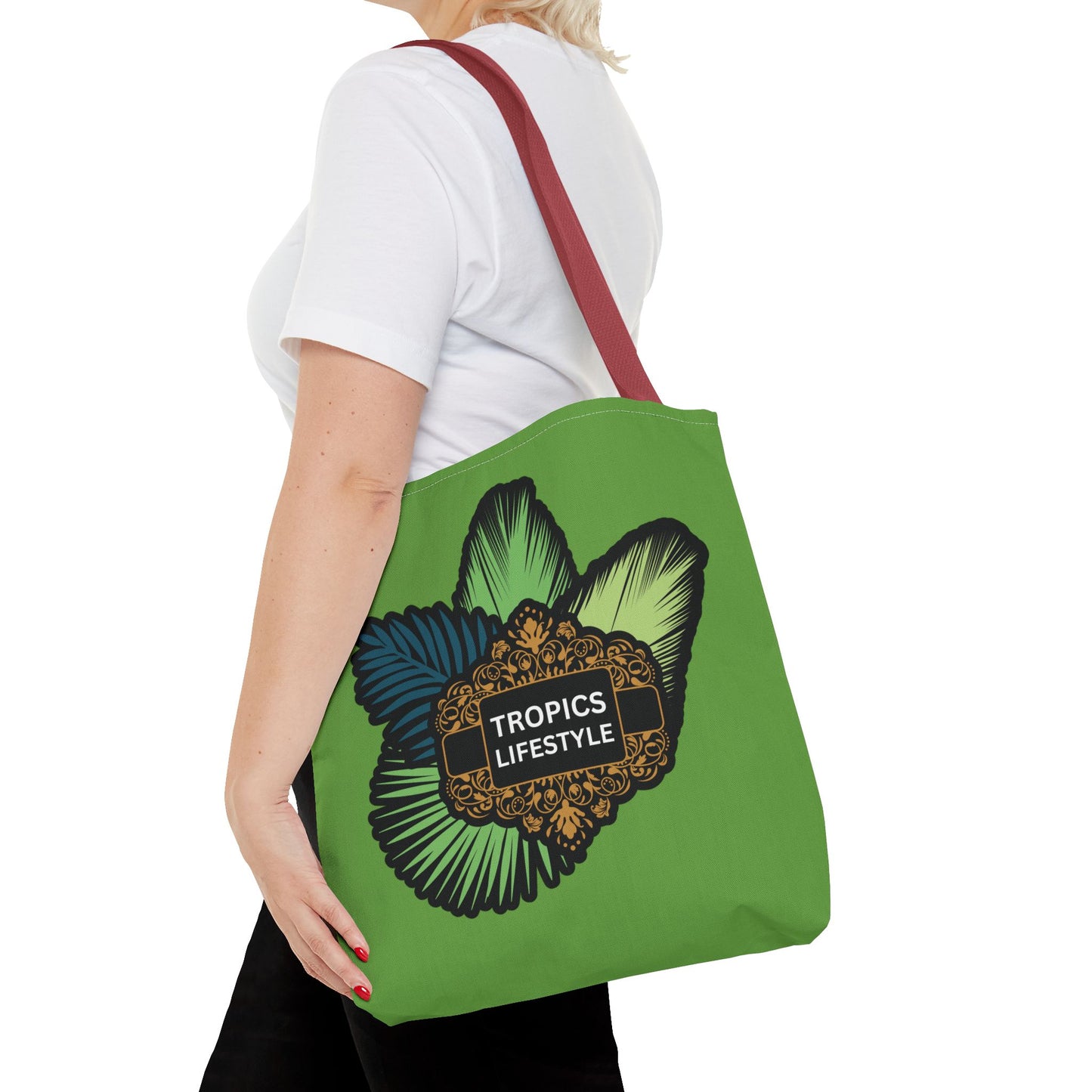 Elegant Tropics Lifestyle Logo Tote Bag - 3 Sizes, Green