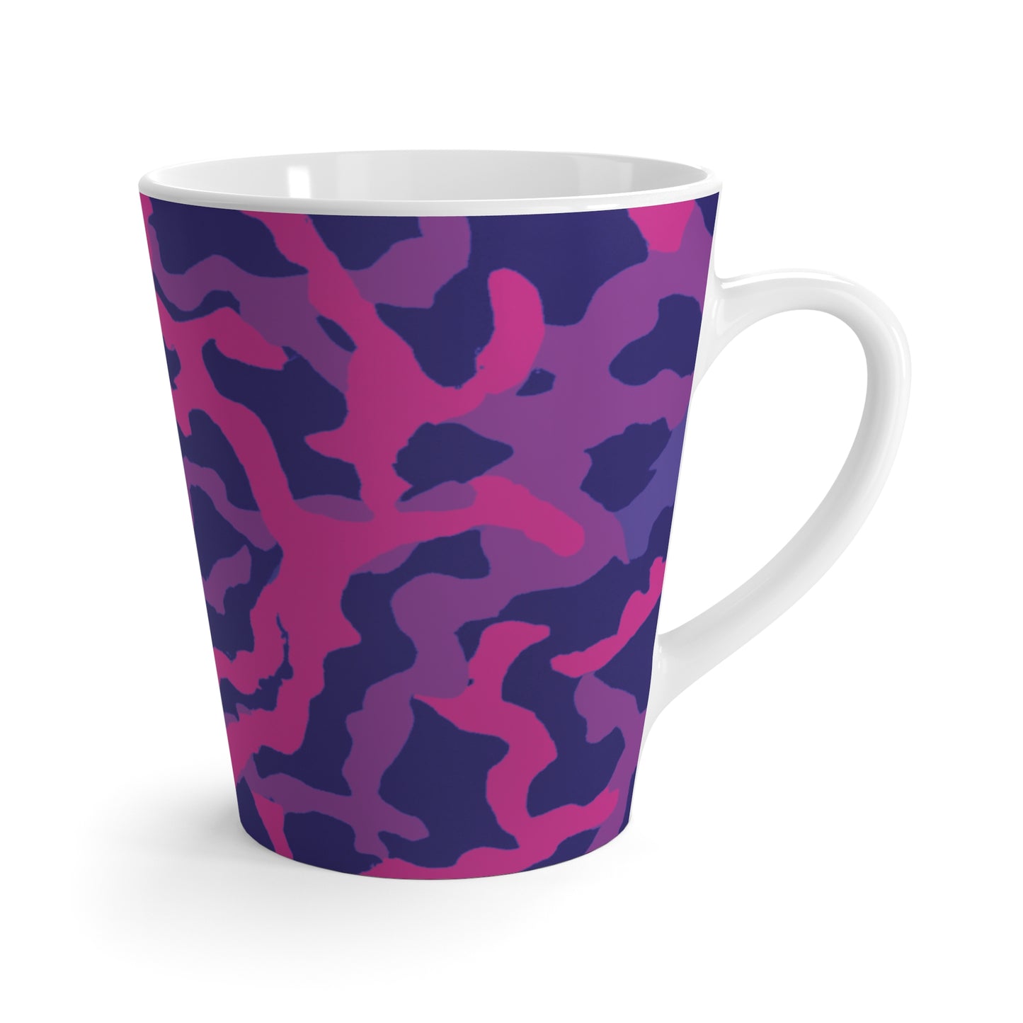 Latte White Mug - Coral Threads/Heatwave