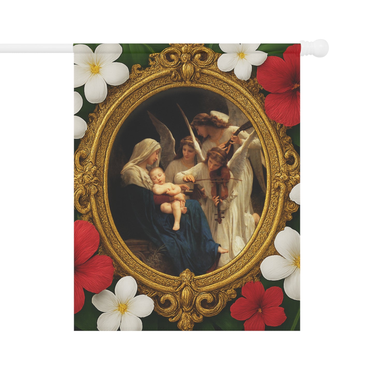 Religious Tropical Garden Flag  - Perfect for Outdoor Decor / Song of the Angels