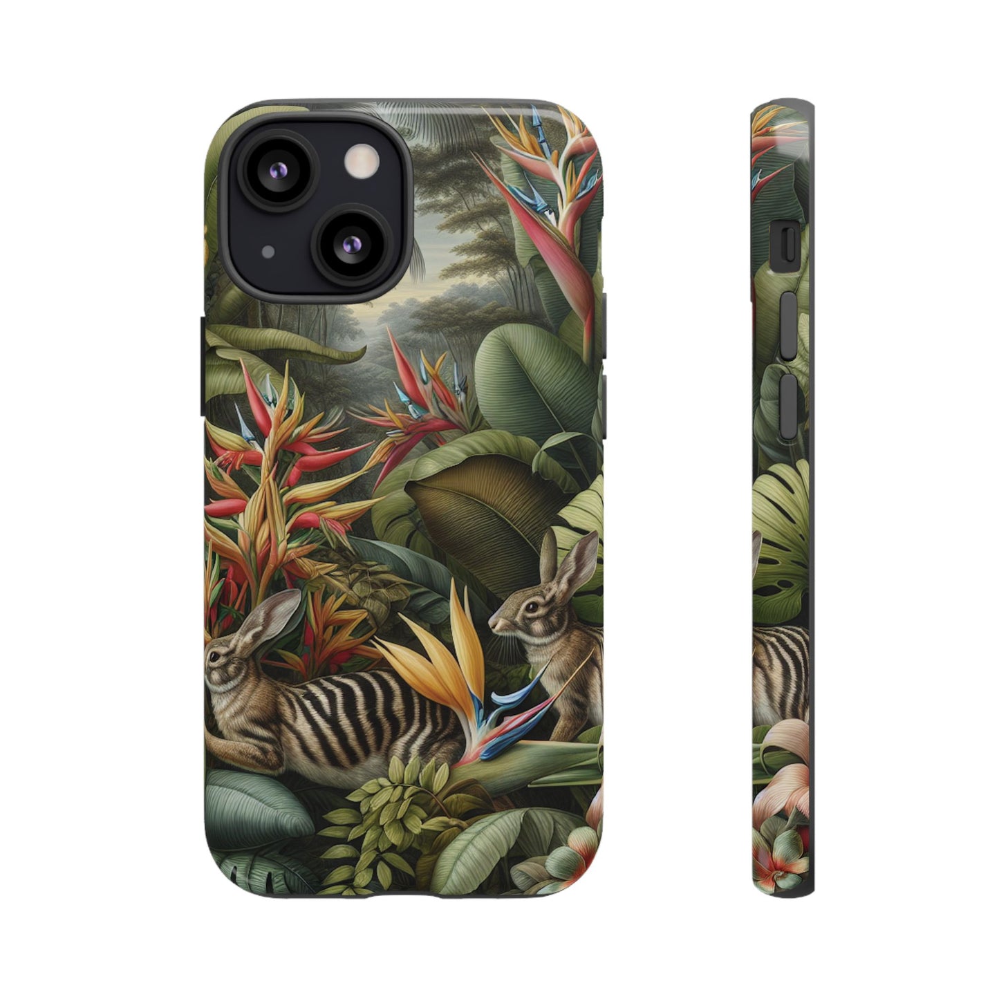 Rainforest Rabbit Outing Phone Case - Tough Cases with Summer Vibe