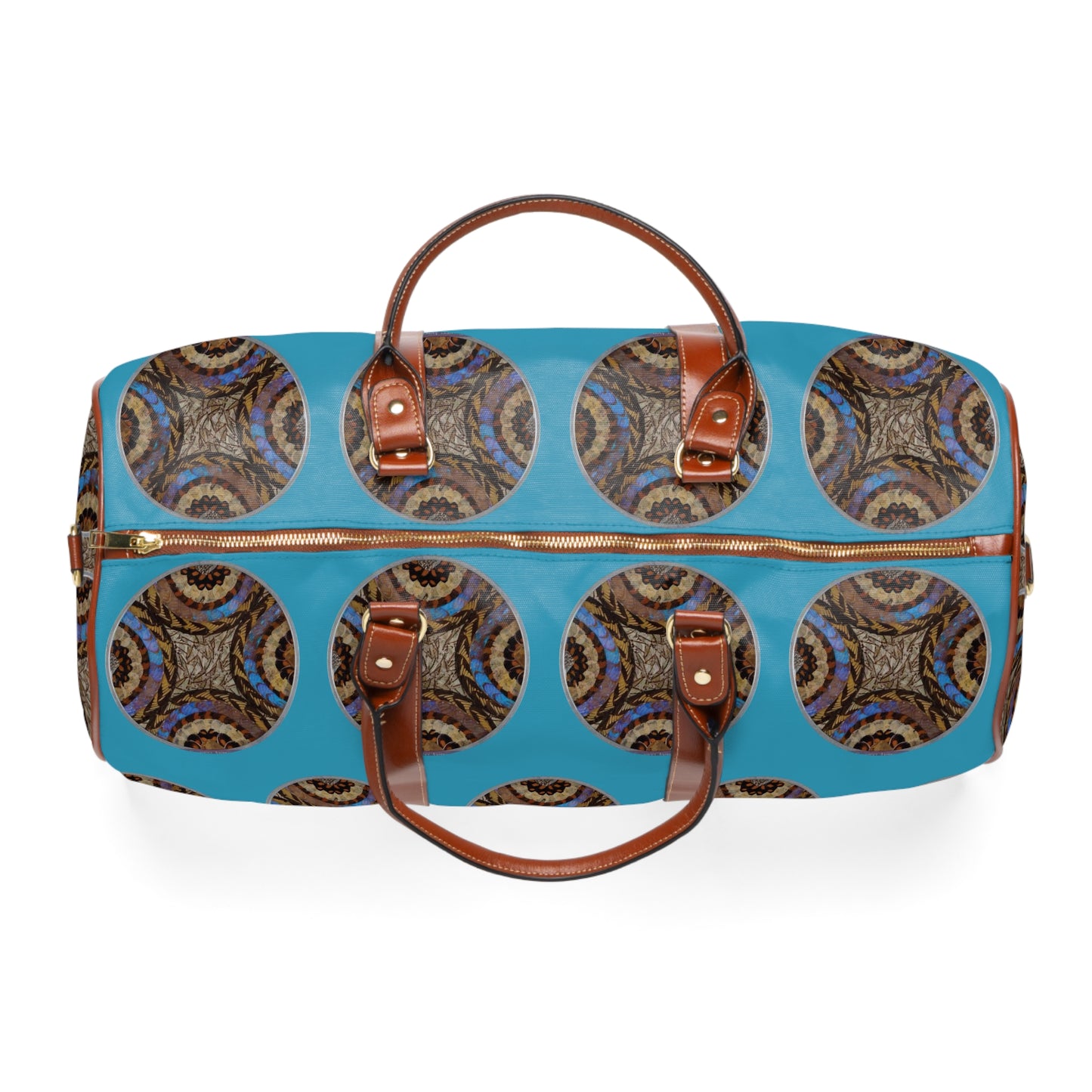 Tropical Waterproof Travel Bag - Perfect for Beach Getaways / Butterfly Wing Art, Turquoise