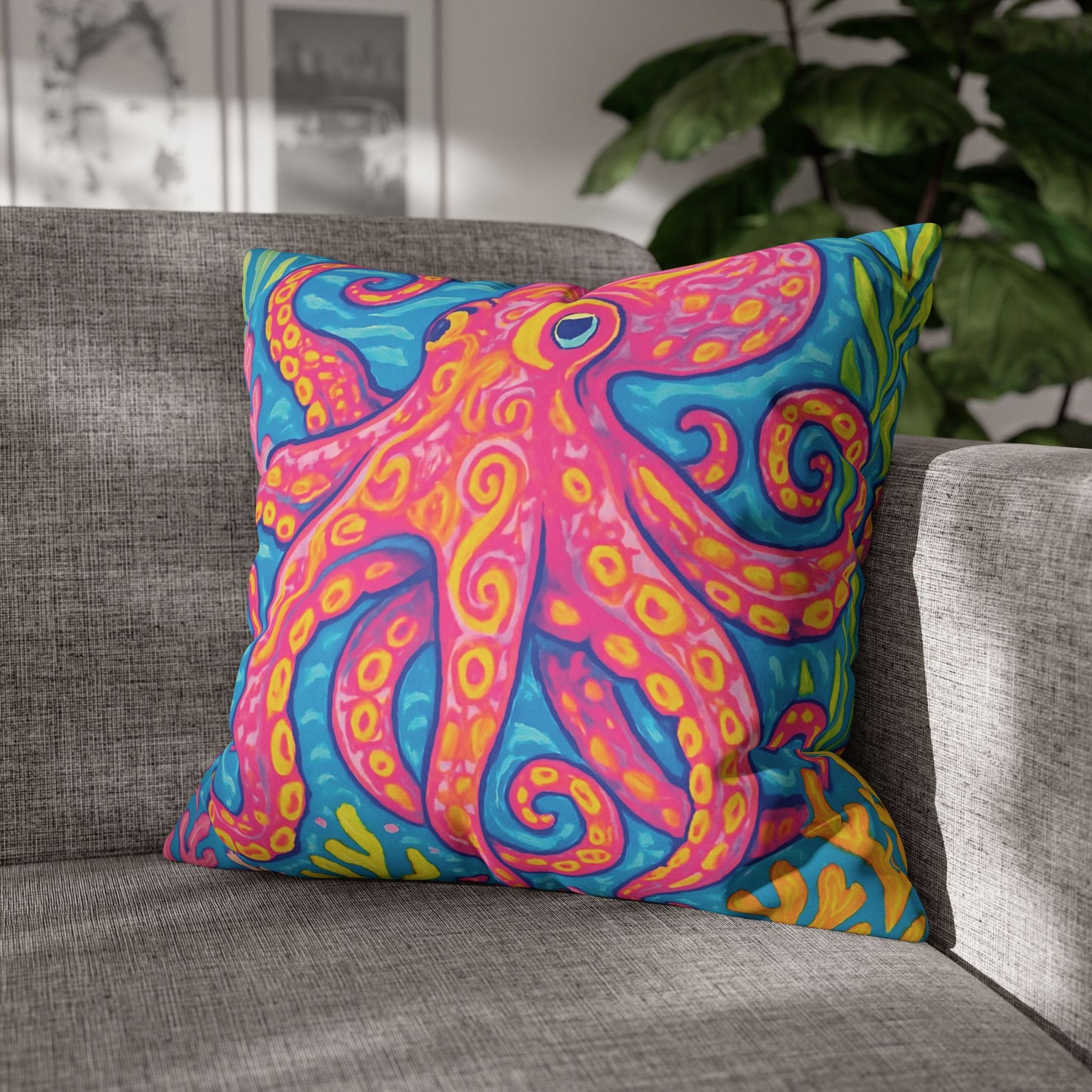 Faux Suede Square Pillowcase - Kraken Joe