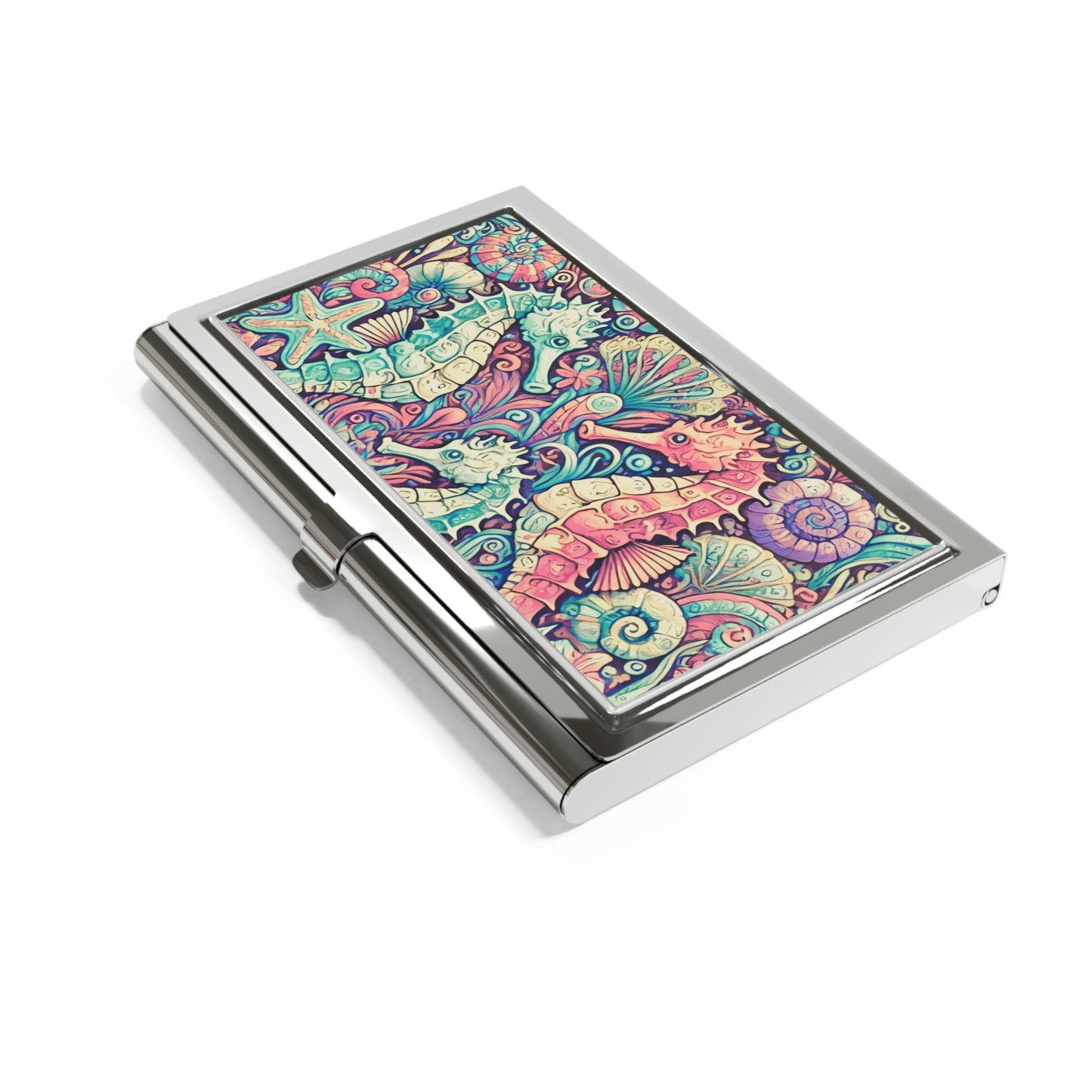 Business Card Holder/Case - Seahorse Trio, Retro