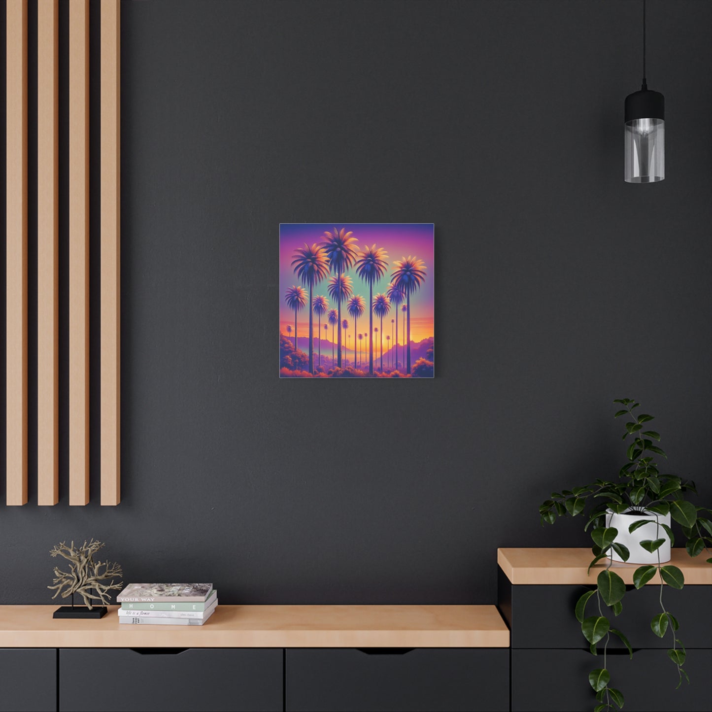 Matte Canvas, Stretched, Various Sizes / Sunset Palms