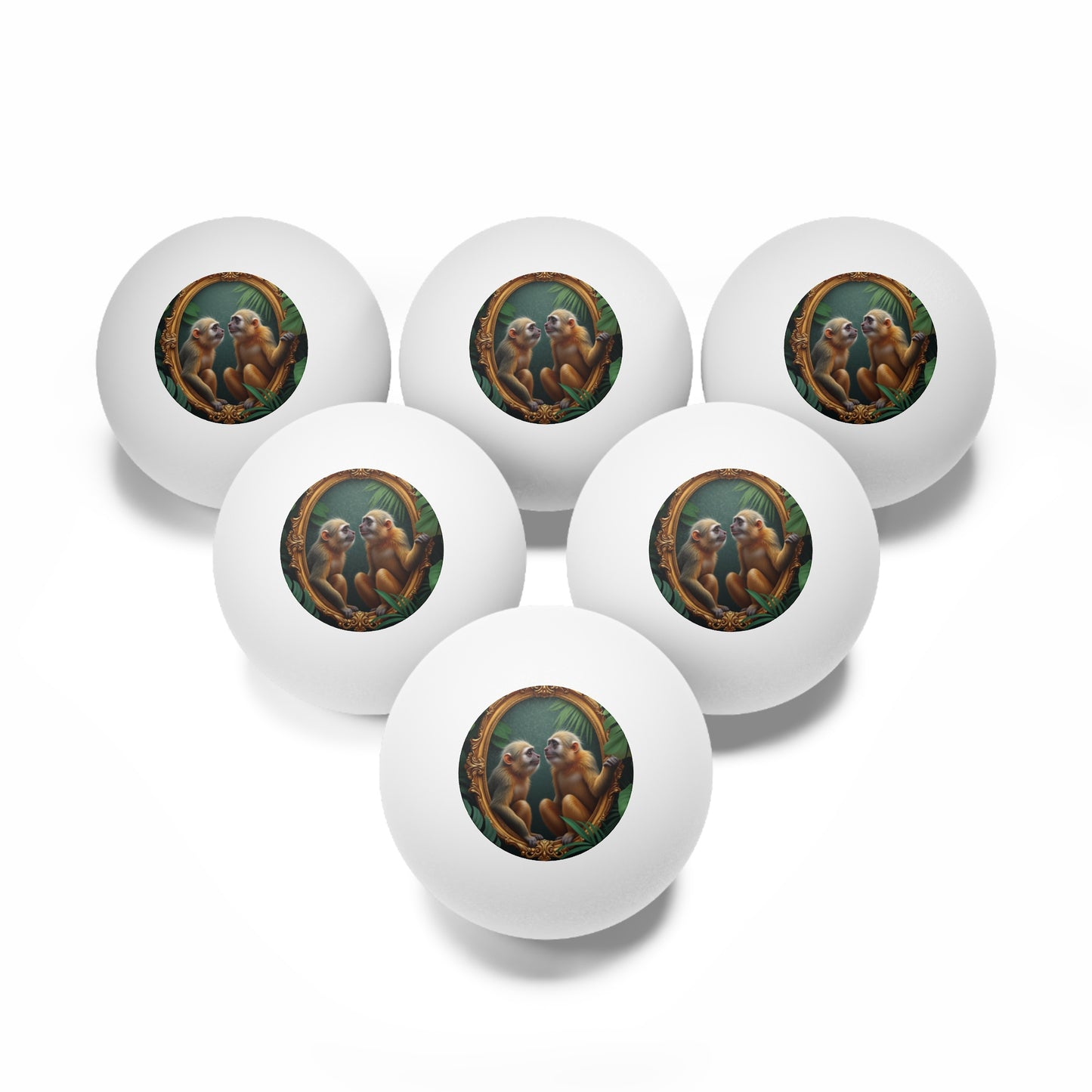 Tropical Paradise Ping Pong Balls - 6 Pack with Framed Marmoset Monkies