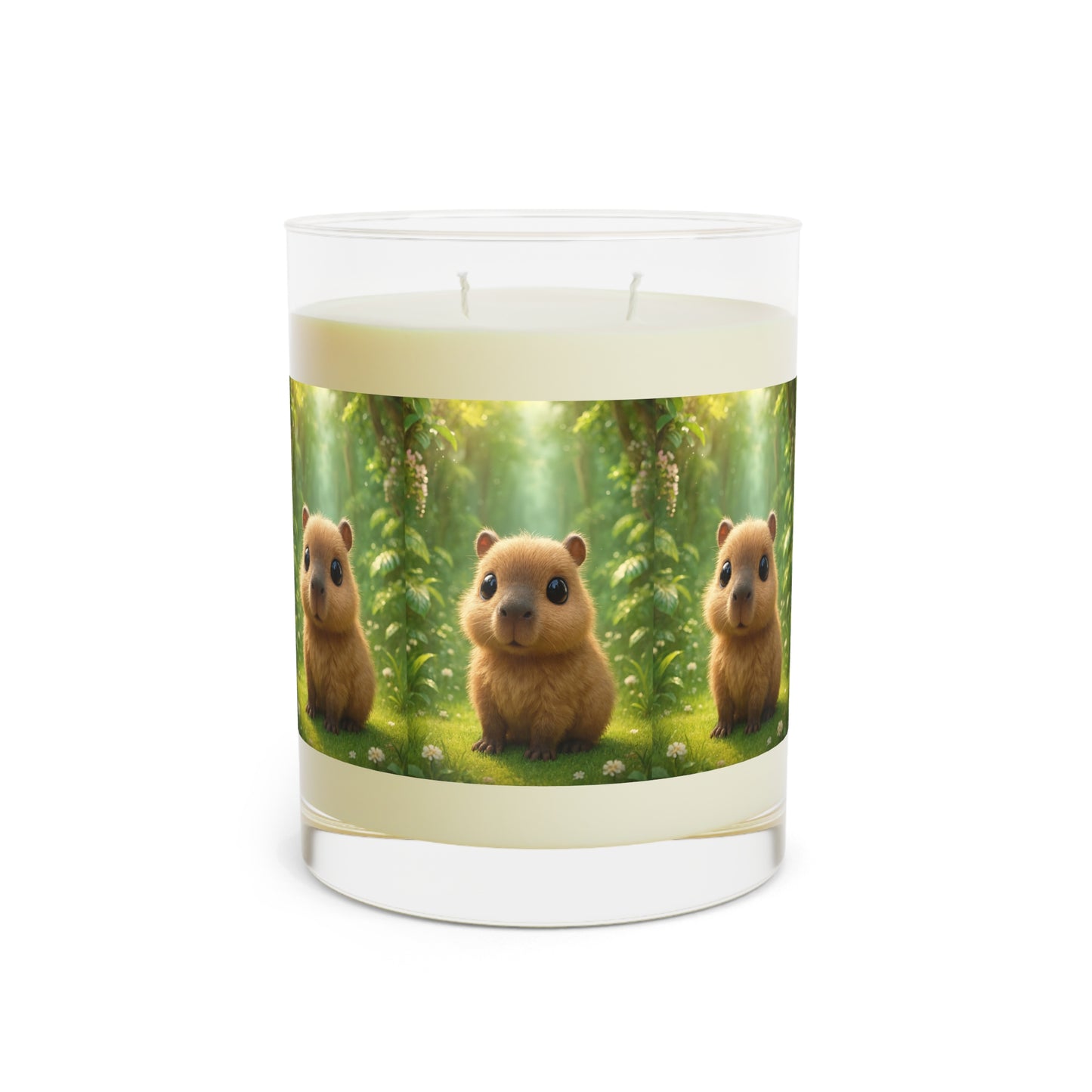 Baby Capybara Scented Candle - 11oz Full Glass, Tropical Decor