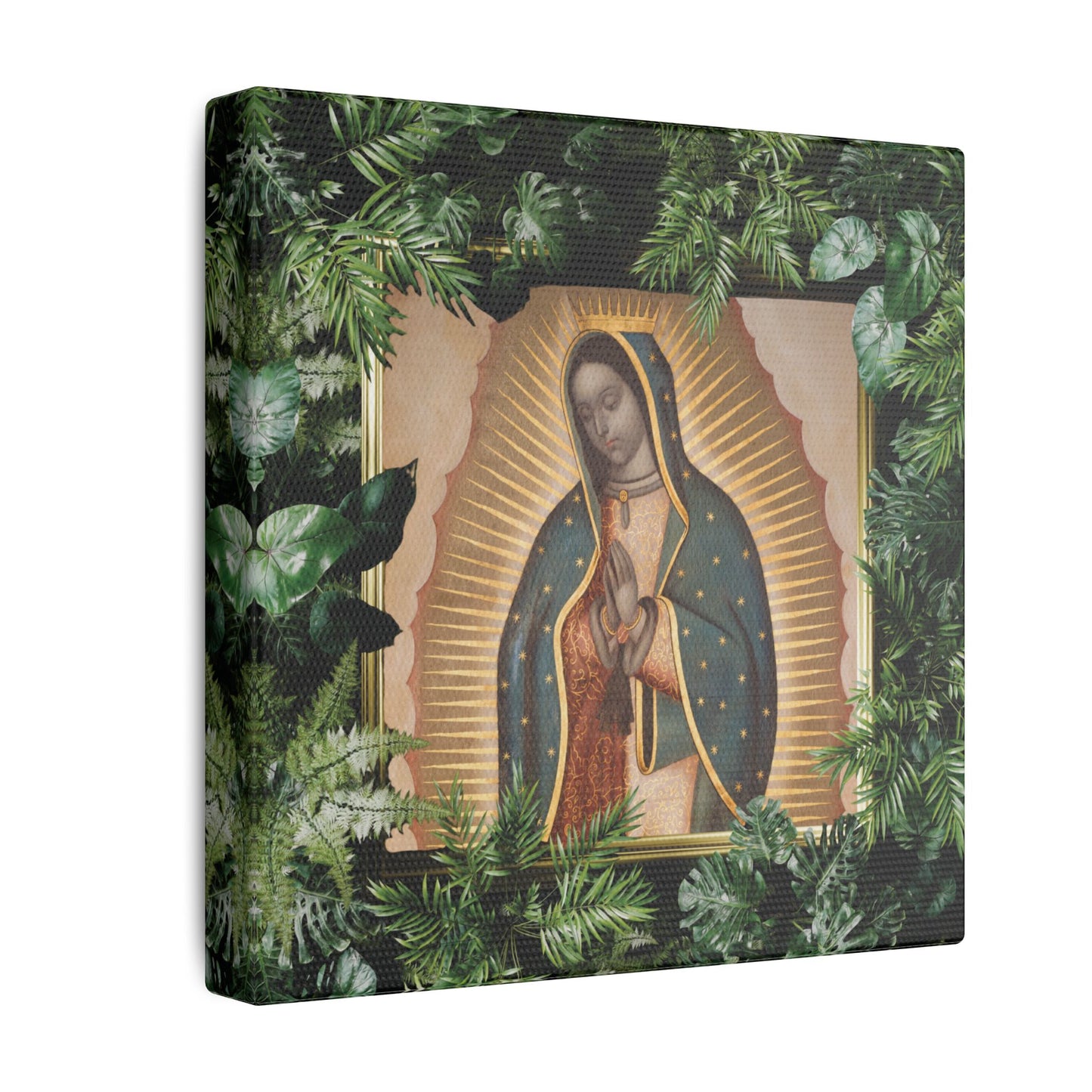 "Tropical Our Lady of Guadalupe" Religious Canvas Artwork - Stretched Canvas Print / Virgin Mary