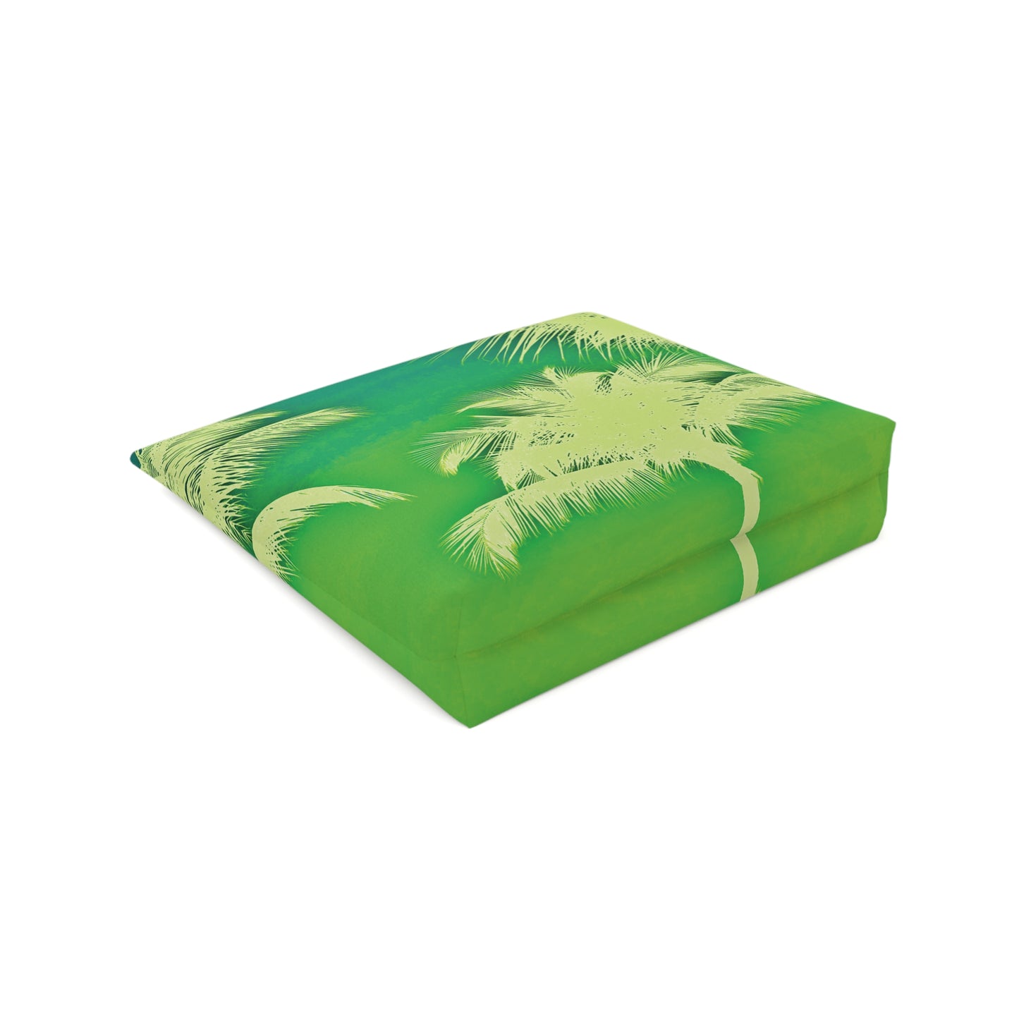 Tropical Cotton Cosmetic Bag, Makeup Pouch, 5 Sizes / Palm Glow, Green