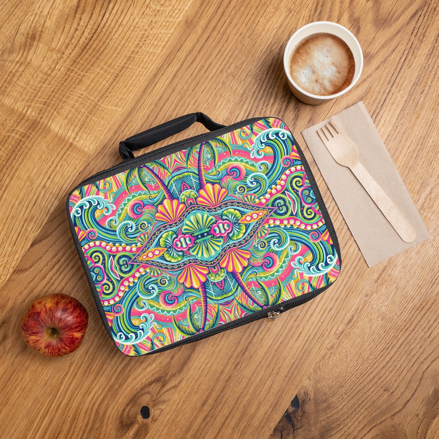 Kaleido Bay Lunch Bag - Eco-Friendly Insulated Tote, Adult and Child Lunchbox / Perfect for Picnics, Beach Outings