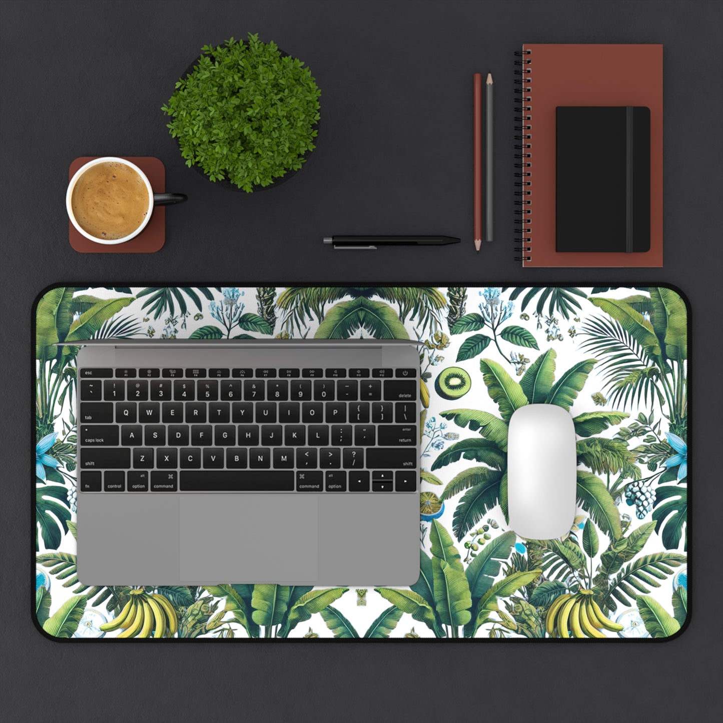Tropical Mouse Pad/Desk Mat, 3 Sizes - Perfect for Home Office / More Tropical Fruit, White