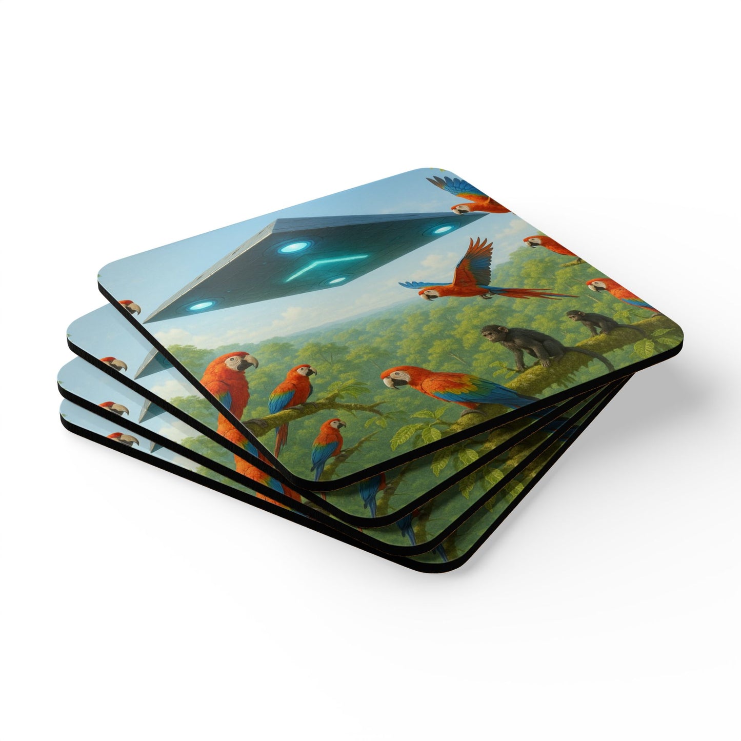 Coaster Set -  UFO and Macaws