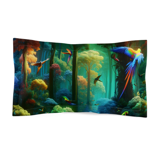 Microfiber Pillow Sham, 2 Sizes | Tropical Vibes for Relaxation / Flight School