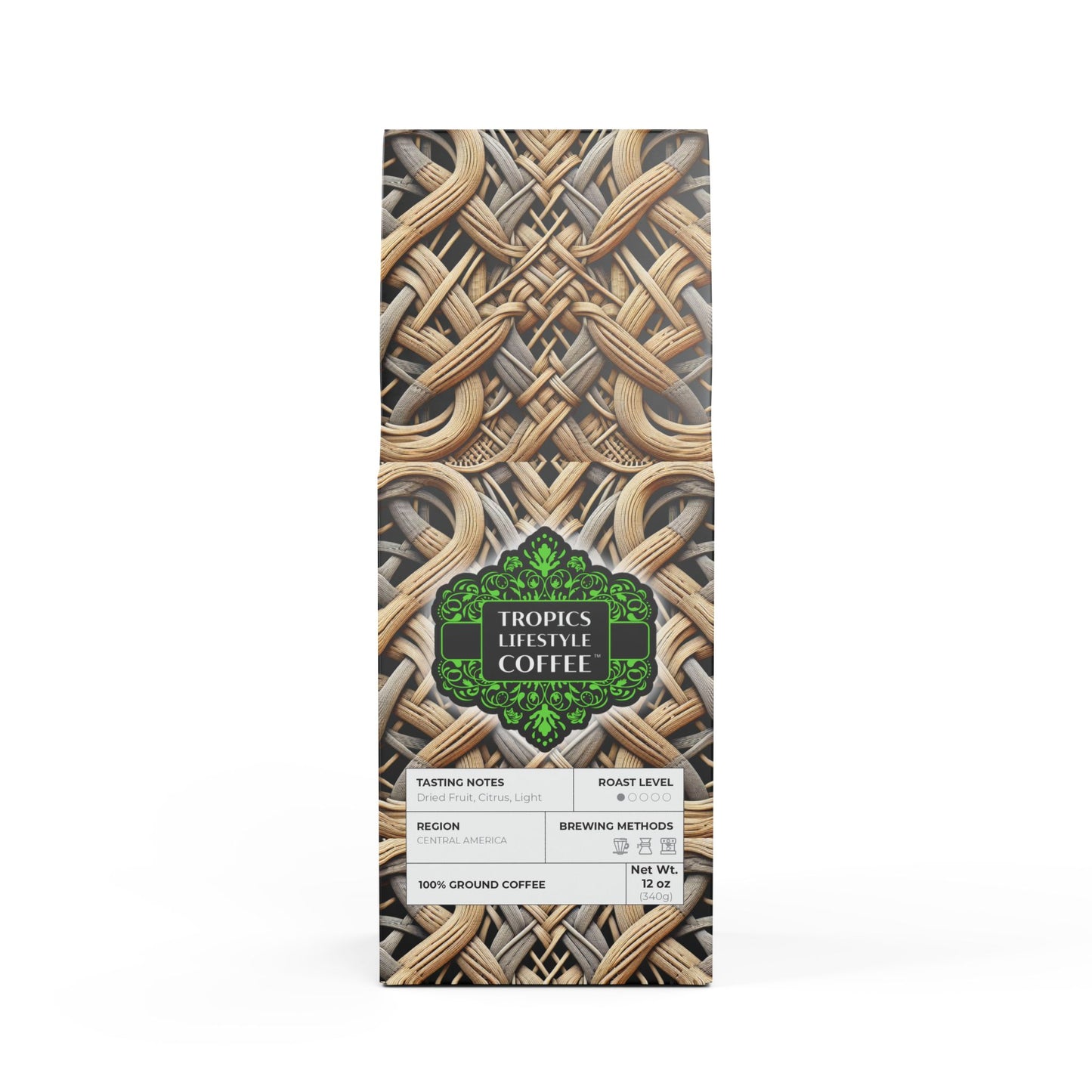 Beach Sunrise Blend™ (Light Roast) Specialty Grade Craft Coffee / Woven Beach Wicker