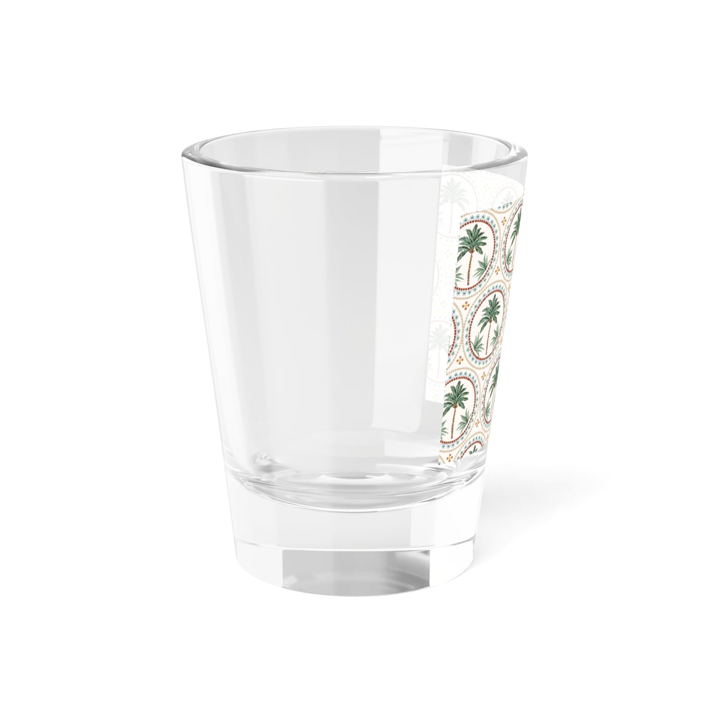 Clear Shot Glass, 1.5oz - Mosaic Palm Tree