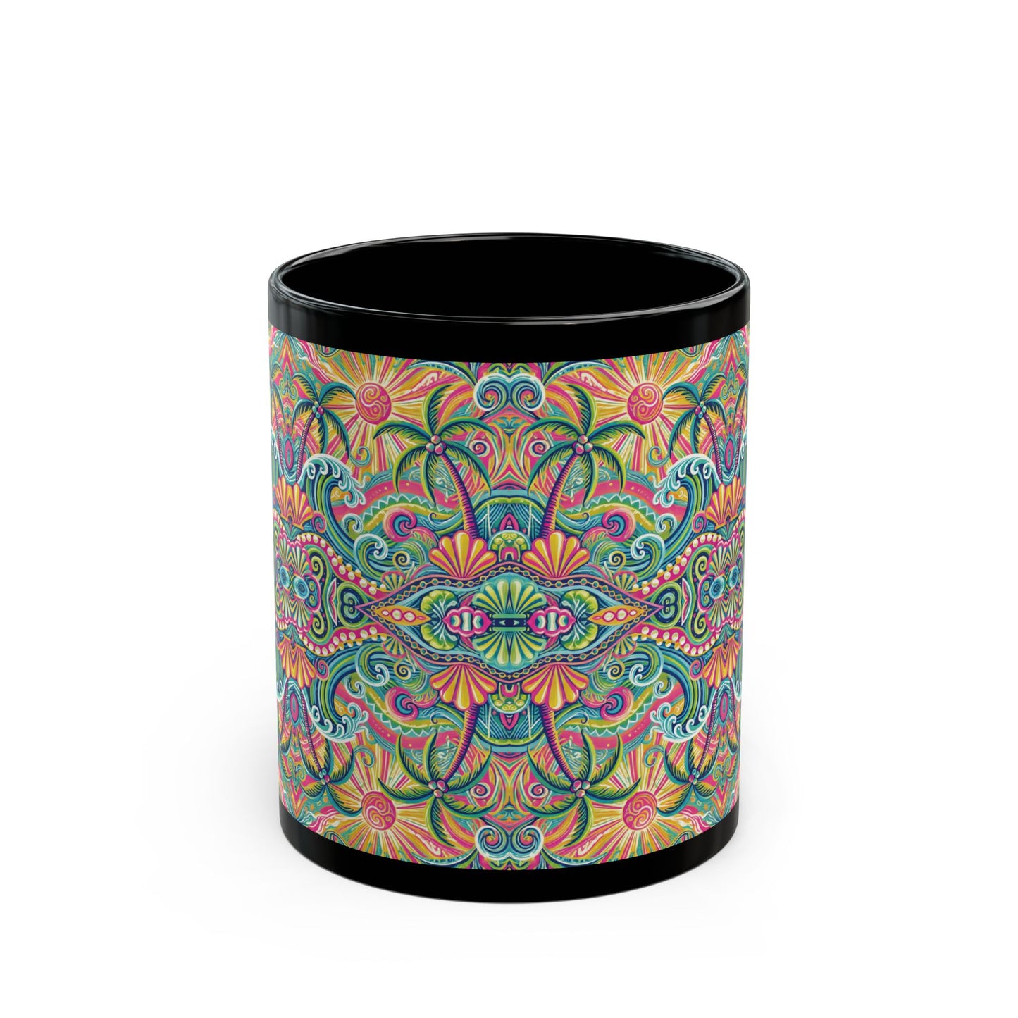Black Coffee Mug - Kaleido Bay