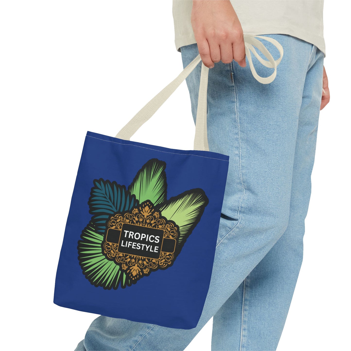 Elegant Tropics Lifestyle Logo Tote Bag - 3 Sizes, Dark Blue