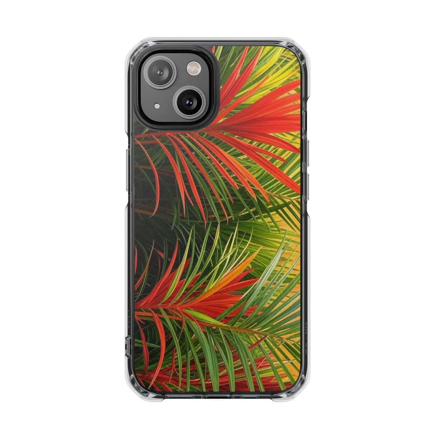 Red Flame Palm Magnetic Clear Phone Case, Many Models