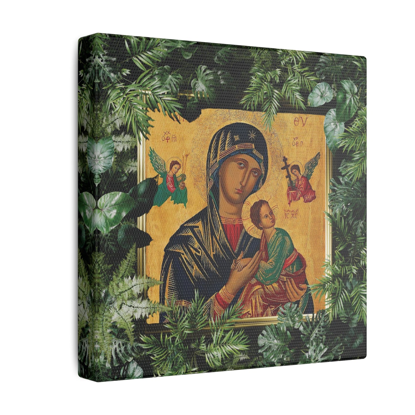 "Tropical Our Lady of Perpetual Help" Canvas Artwork - Stretched Canvas Print / Virgin Mary