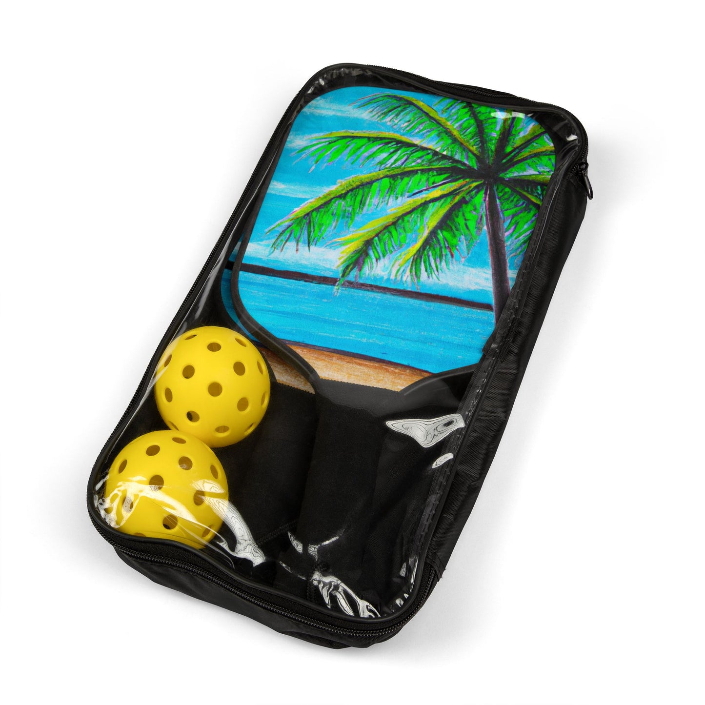 Tropical Pickleball Kit - Beach Vibe Paddles & Balls Set / Calm Beach