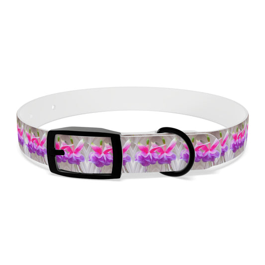 Dog Collar - Two Pink Fuchsias / Gothic, Kaleidoscope