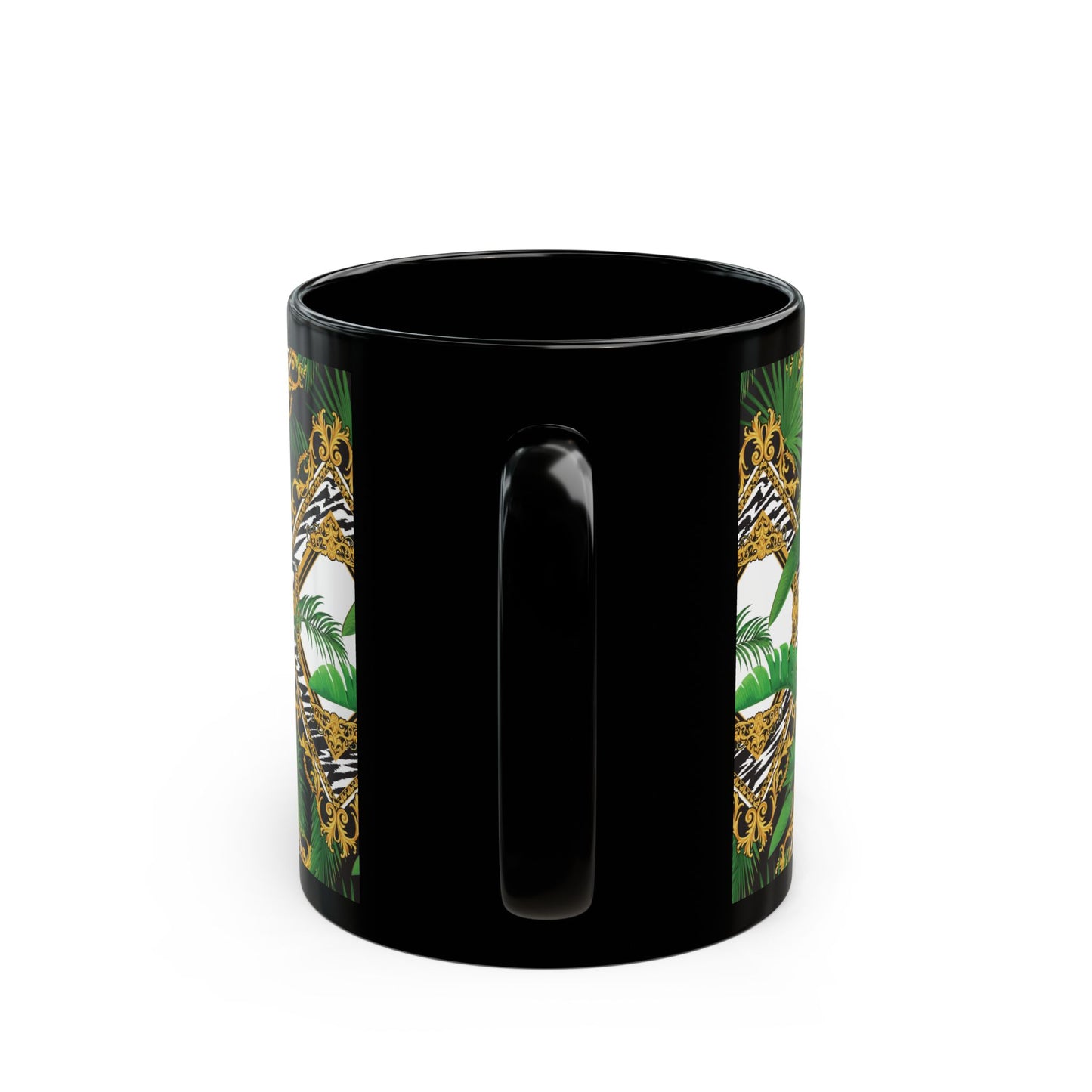 Black Mug (11oz, 15oz), Jungle Luxe, White