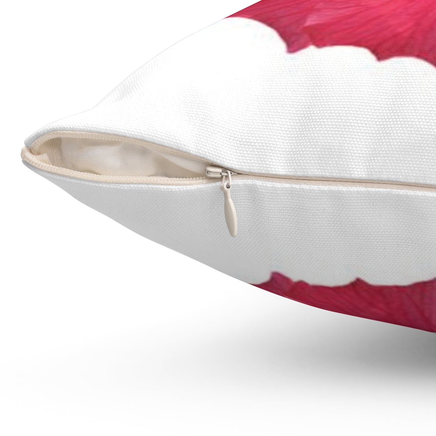 Decorative Pillow - Accent Cushion, 4 Sizes / Photo Pink Hibiscus, White