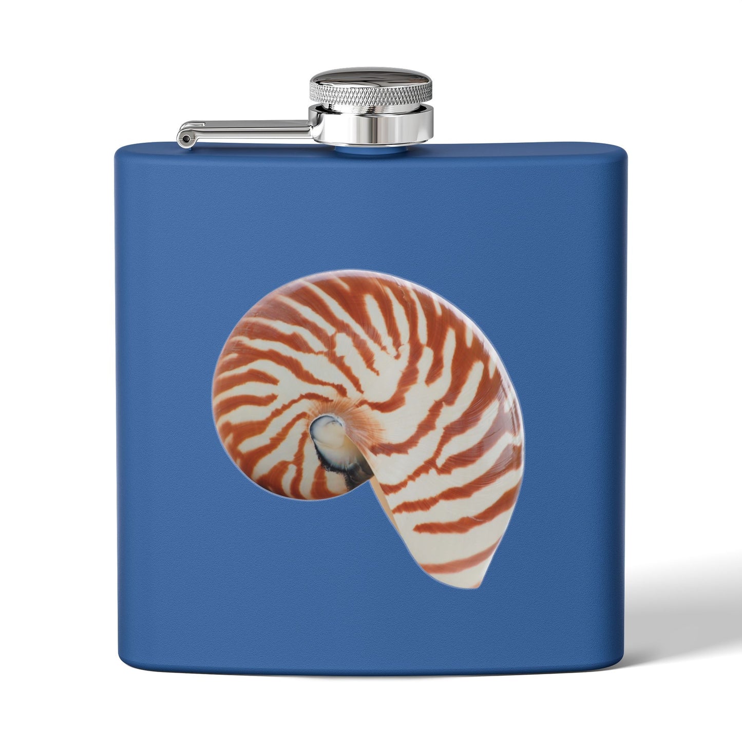 Tropical Stainless Steel 6 oz. Flask, Many Colors  – Real Tiger Stripe Nautilus