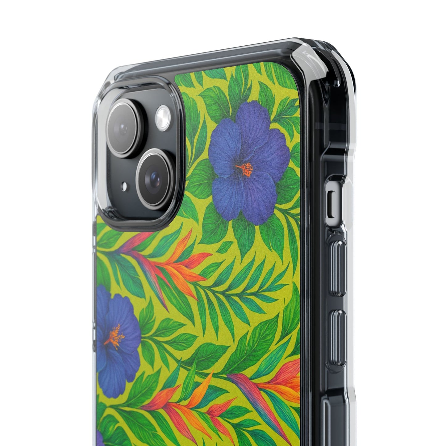 Midnight Flower Lime Magnetic Clear Phone Case, Many Models