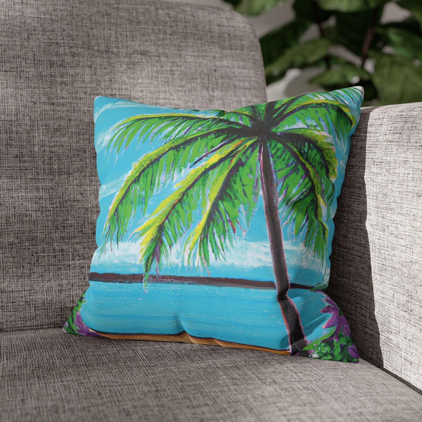 Faux Suede Square Pillowcase - Calm Beach