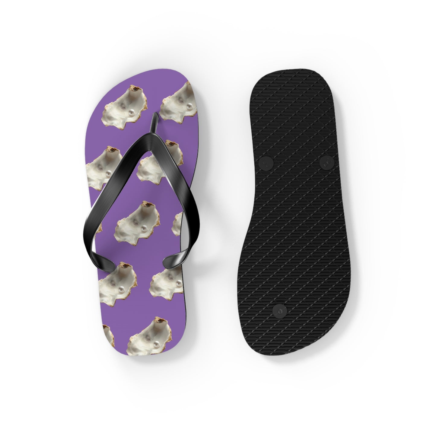 Flip Flops - White Pearl Oyster, light purple