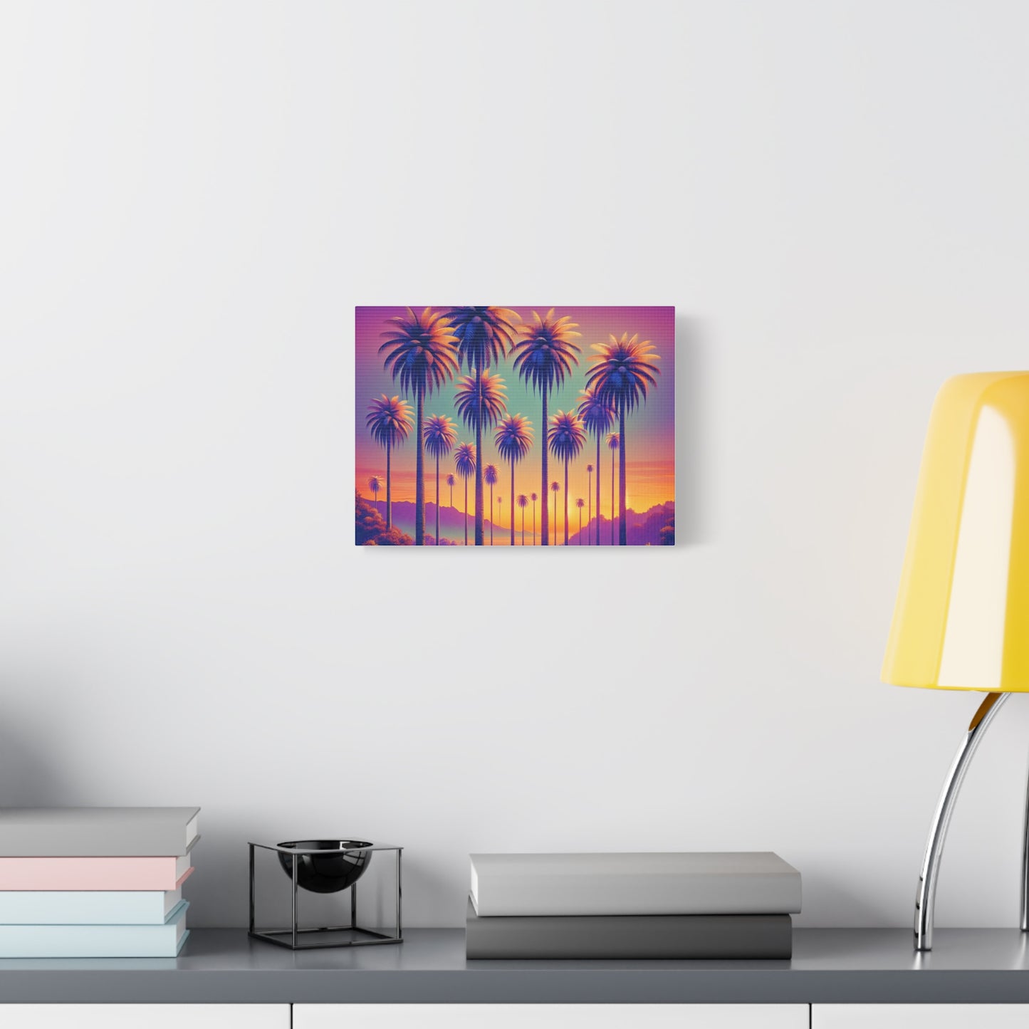 Matte Canvas, Stretched, Various Sizes / Sunset Palms