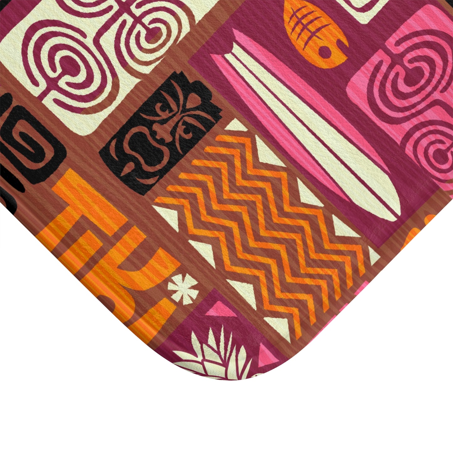 Bath Mat - Tiki Poster Pink/Orange.