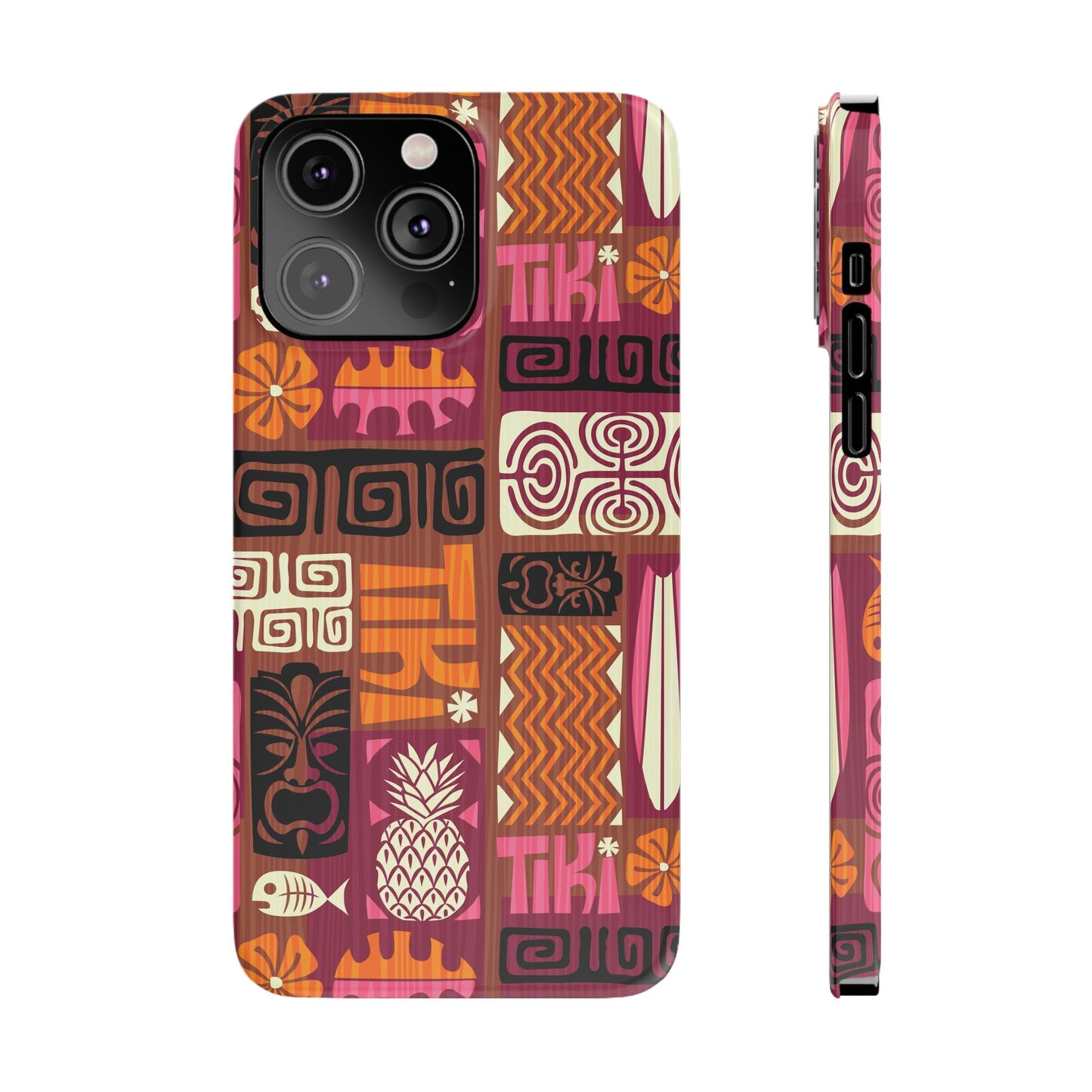 Slim Phone Cases - Tiki Poster Pink/Orange