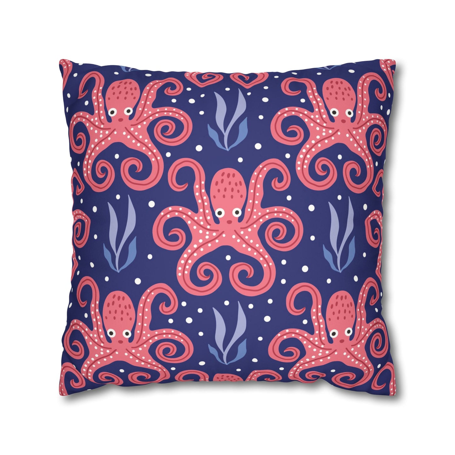 Faux Suede Square Pillowcase - Twisted Tentacle Octopus