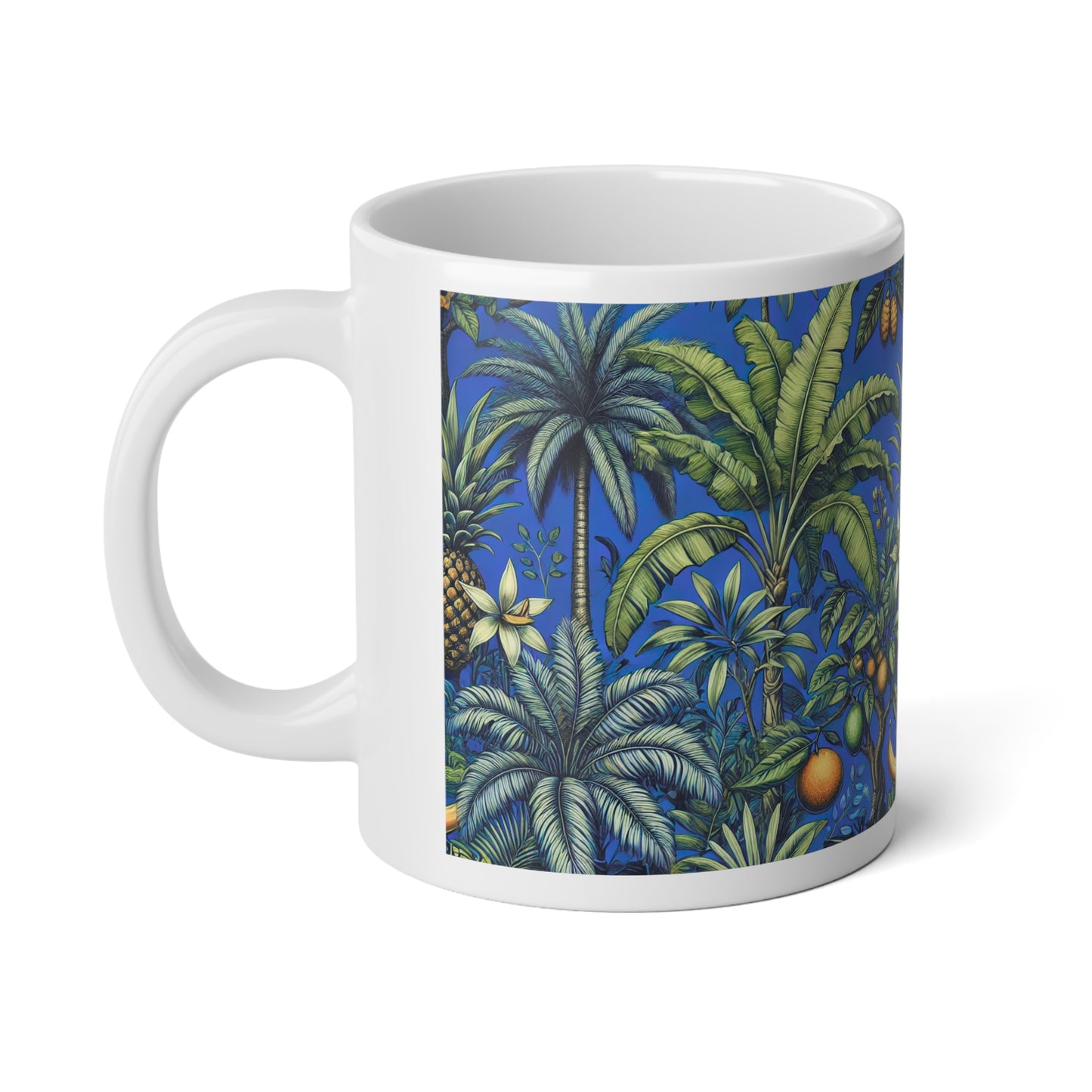 Jumbo Mug, 20oz, Tropical Fruit Blue | Tropical Coffee Cup