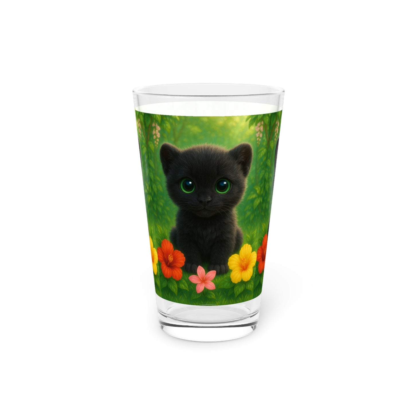 Pint Glass, 16oz, Baby Black Panther