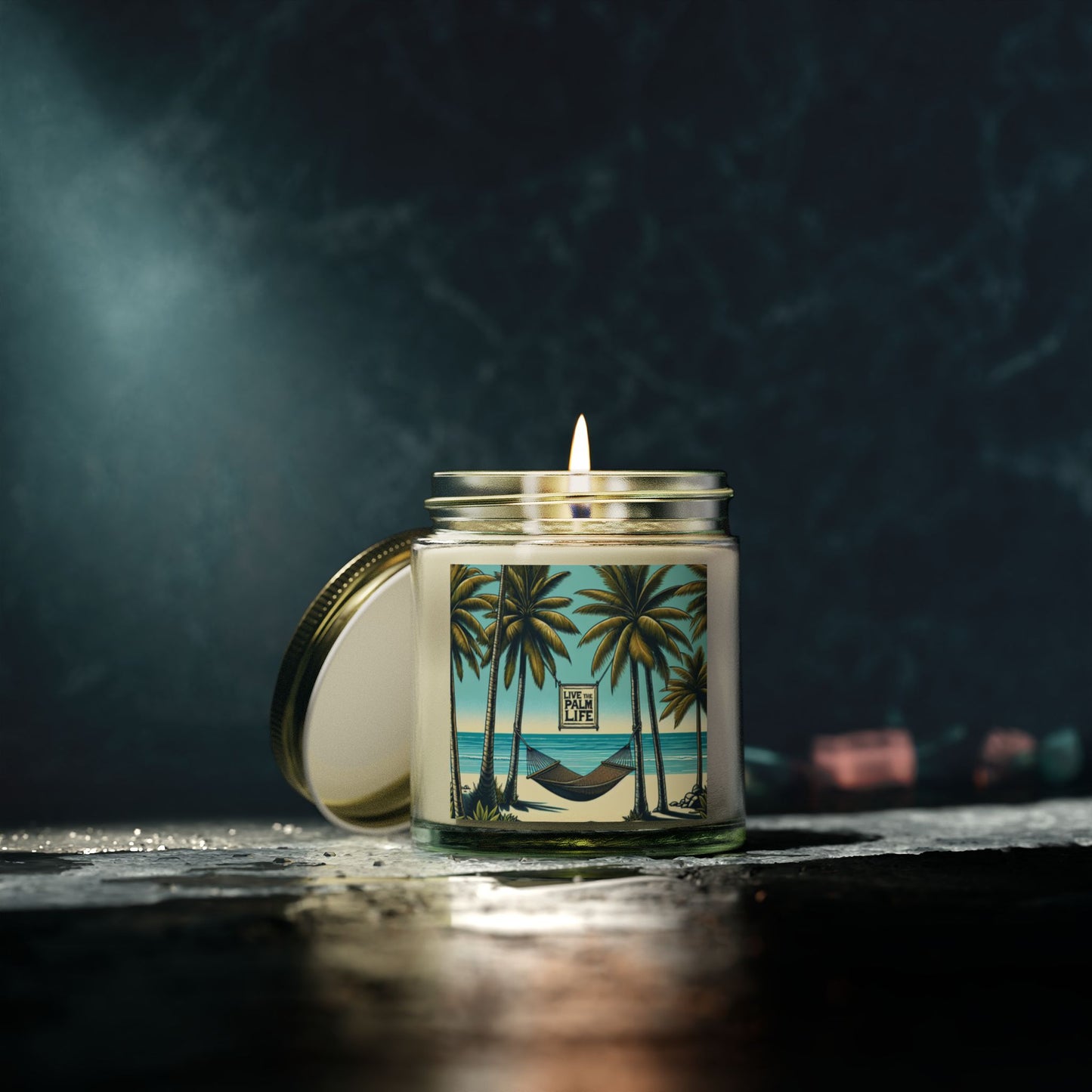 Scented Candles, Coconut Apricot Wax (4oz, 9oz) - Hammock on the Beach