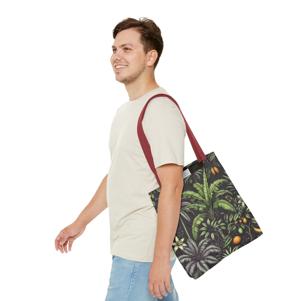 Tropical Fruit/Black Tote Bag - 3 Sizes