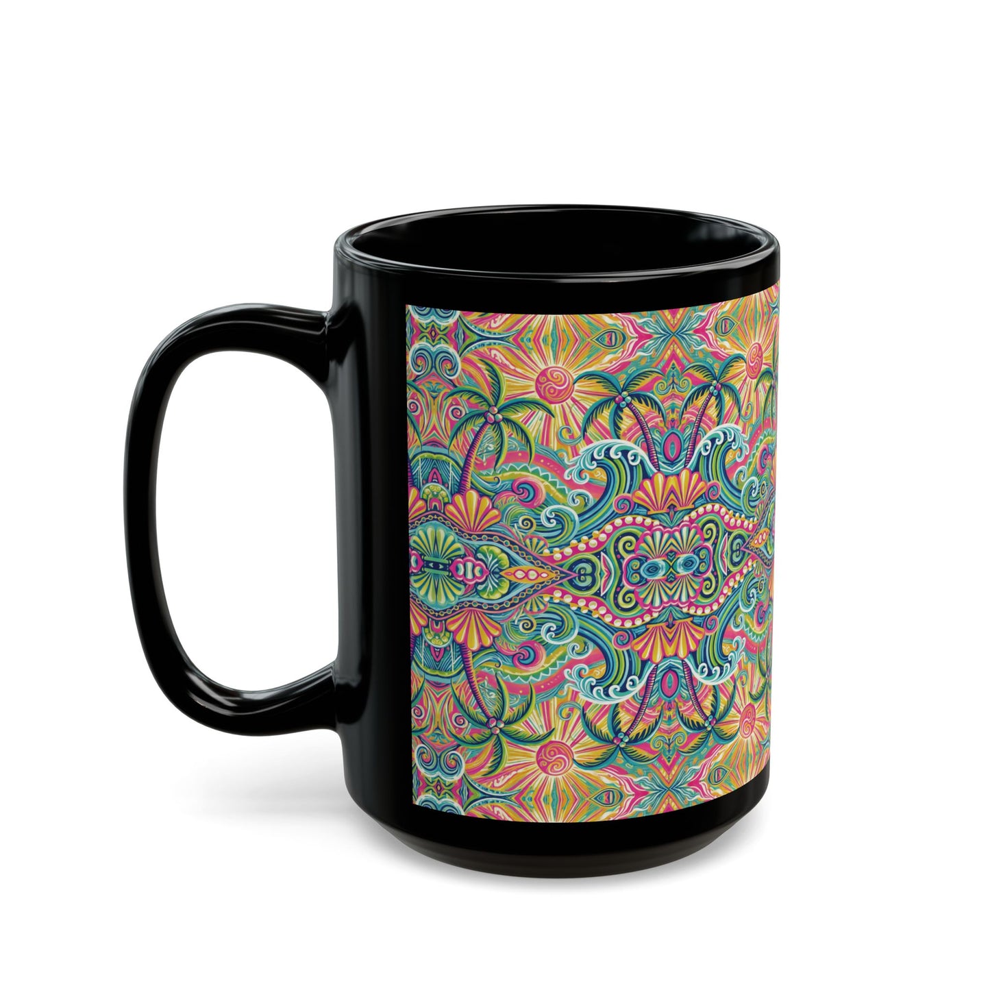 Black Coffee Mug - Kaleido Bay