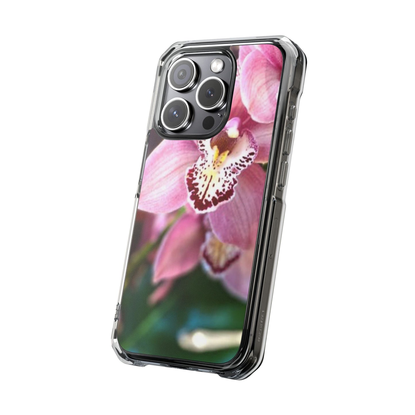 Pink Orchid/Photo Magnetic Clear Phone Case, Many Models