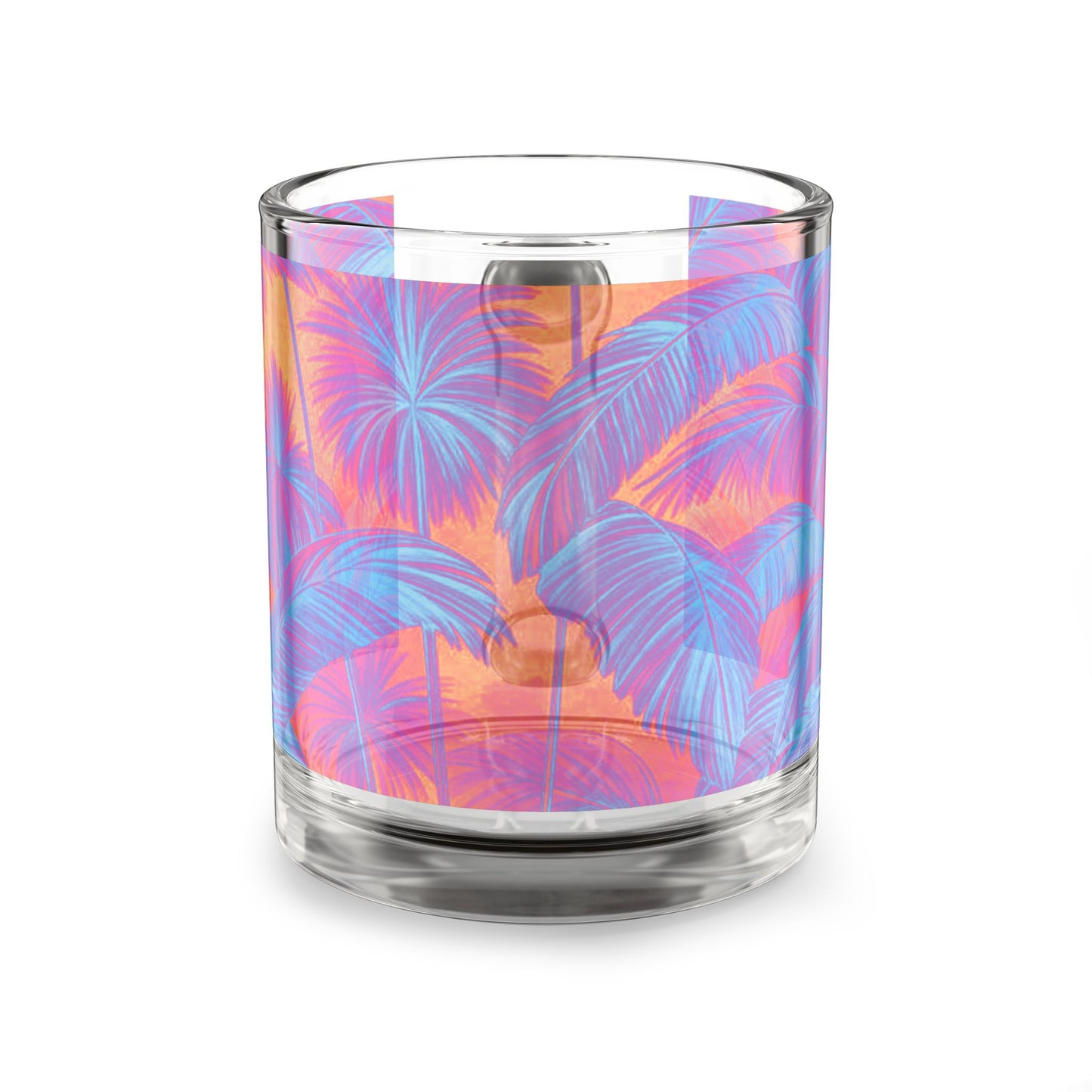 Tropical Glass Mug - 10oz Coffee Cup / Palm Serenity, Heatwave