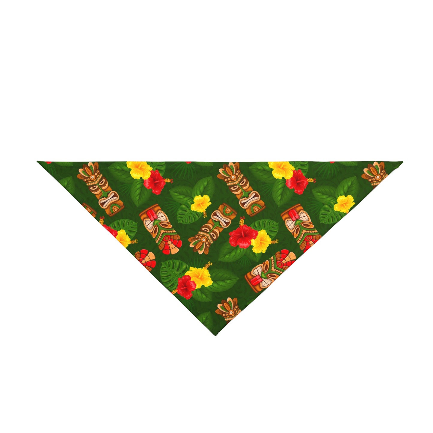 Tiki Hibiscua Party Tropical Pet Bandana, 2 Sizes - Stylish accessory for dogs & cats