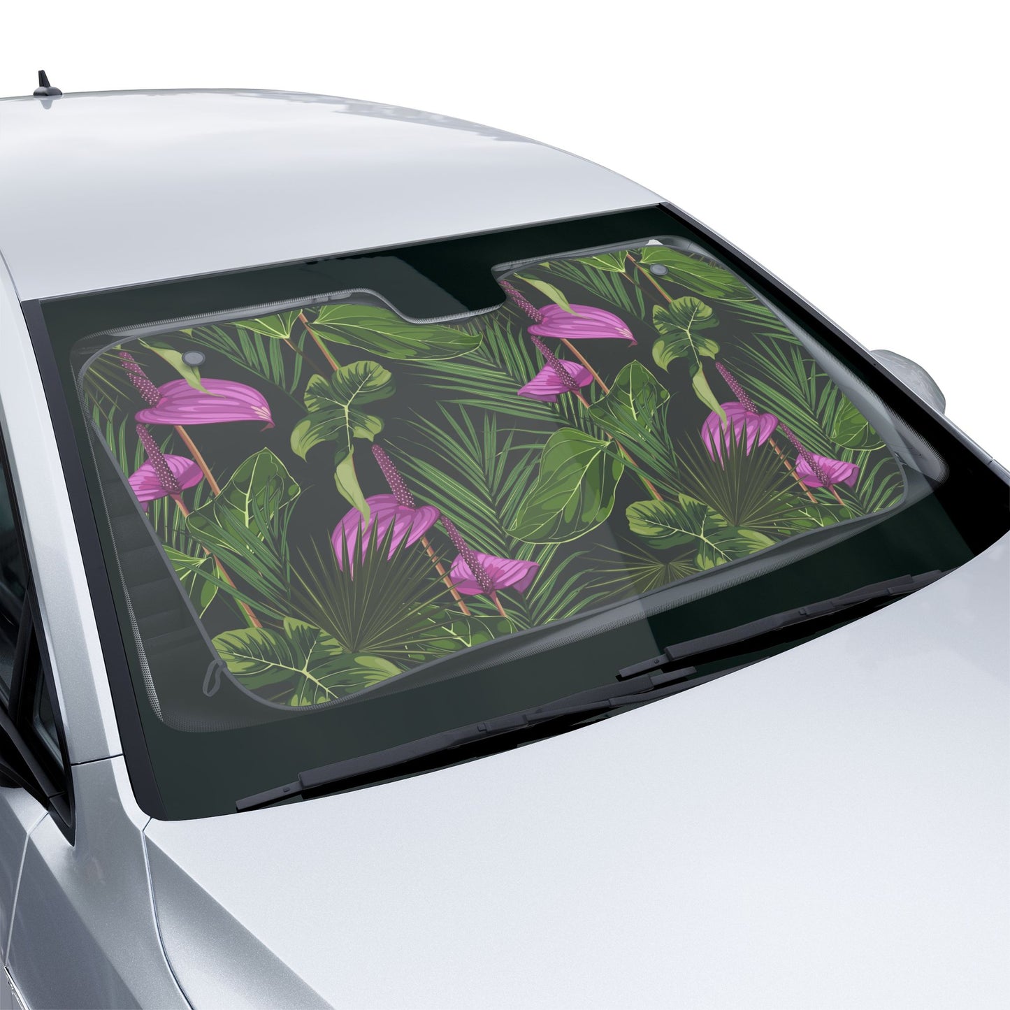 Tropical Car Sun Shades / Anthurium and Palm